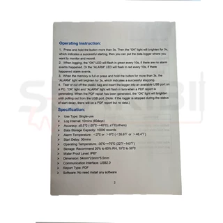 ترموگراف دما یک بار مصرف 90 روز