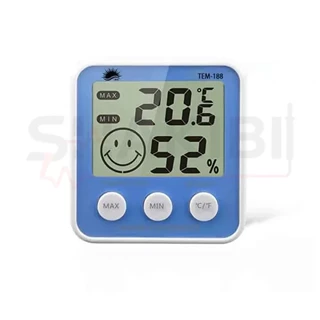 دماسنج و رطوبت سنج رومیزی و دیواری تی ای ام مدل TEM 188
